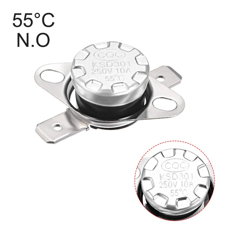 [Australia - AusPower] - uxcell KSD301 Thermostat 55°C/131°F 10A Normally Open N.O Adjust Snap Disc Temperature Switch for Microwave,Oven,Coffee Maker 5pcs 
