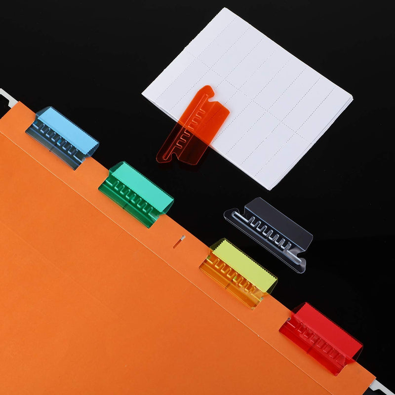 [Australia - AusPower] - Jovitec 120 Sets Hanging Folder Tabs and Inserts for Quick Identification of Hanging Files, Easy to Read, Hanging File Inserts (2 Inch, Multicolor Angle) 