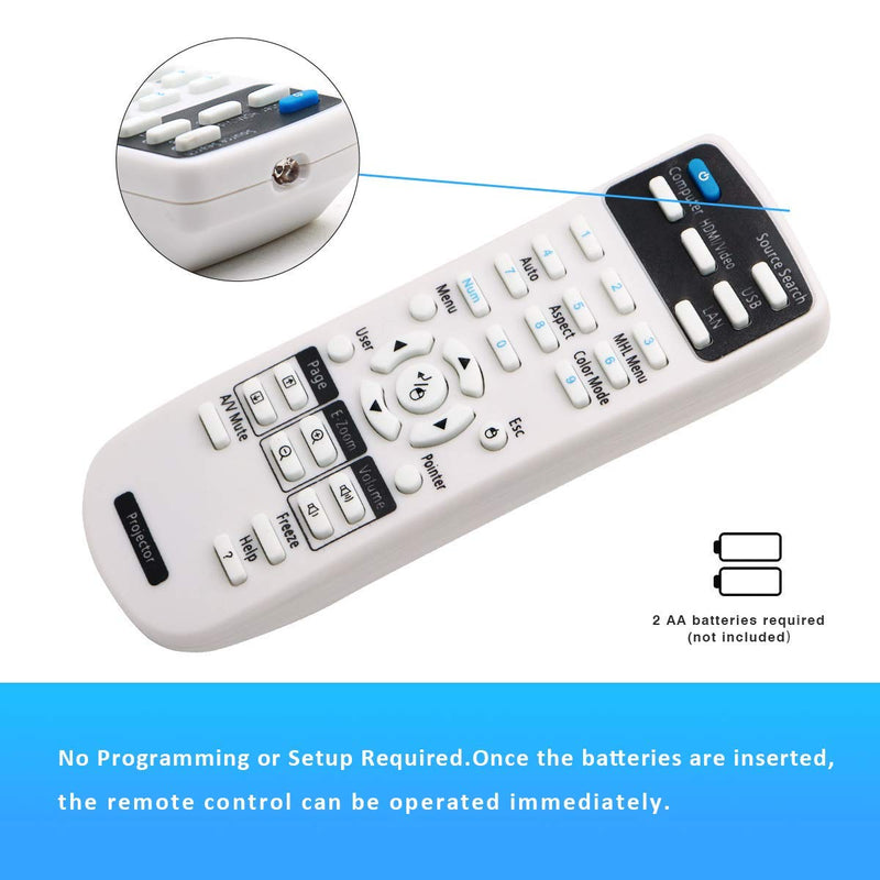 [Australia - AusPower] - ESolid Replacement Projector Remote Control for 1648806 EX3200 EX3240 EX5240 EX5250 EX7240 EX9200 VS240 VS340 VS345 PowerLite 1224 1264 1284 Home Cinema 1040 640 740HD S31 U32 W04 W32 Controller 