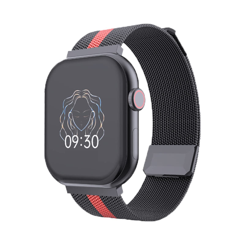 [Australia - AusPower] - Milanese strap Compatible with Apple Watch Band 38/40mm 42/44mm Adjustable Double-Sided Strap & Rotating Connectors Two color Magnetic Wristband For Apple Watch Band women iWatch 6 5 4 3 2 1 SE Striped red,black 