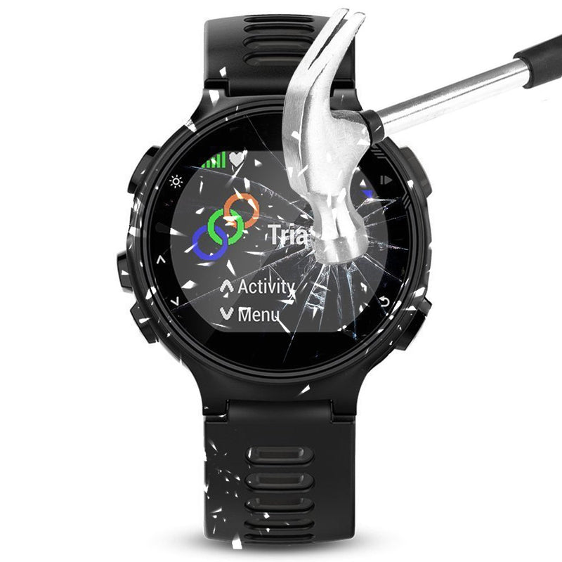 [Australia - AusPower] - Screen Protector Compatible Garmin Forerunner 735XT, AFUNTA 3 Pack Smart Watch Tempered Glass Film Anti-Scratch High Definition Shield 