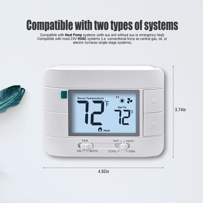 [Australia - AusPower] - Aowel AW721 Non-Programmable Heat Pump Thermostat and Conventional Thermostats for Home 2 Heat 1 Cool, with Display Indoor Temperature and Humidity 