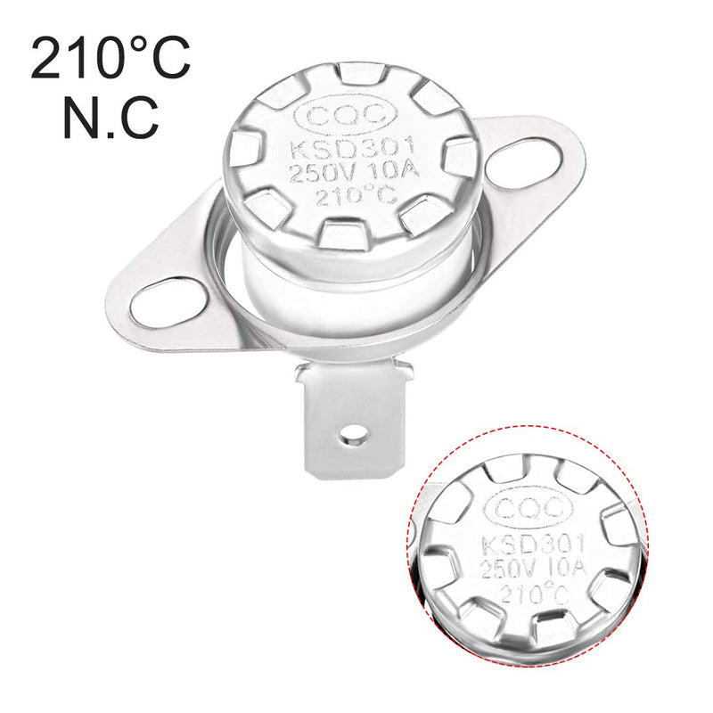 [Australia - AusPower] - uxcell KSD301 Thermostat 210°C/410°F 10A Normally Closed N.C Adjust Snap Disc Temperature Switch 2pcs 