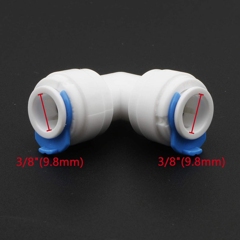 [Australia - AusPower] - 3/8 -Inch x 3/8 -Inch Tube Push Union Elbow Quick Connect for RO Water Filter Fitting Pack of 5 