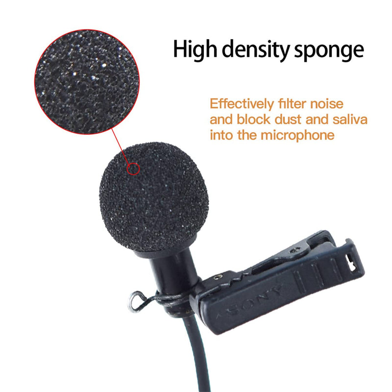 [Australia - AusPower] - Amykite 2pcs Microphone Windscreen Foam Cover Replacement Kit, ABS Plastic Holder for UWP D11 D21 DV1 Microphone (7mm) Black 