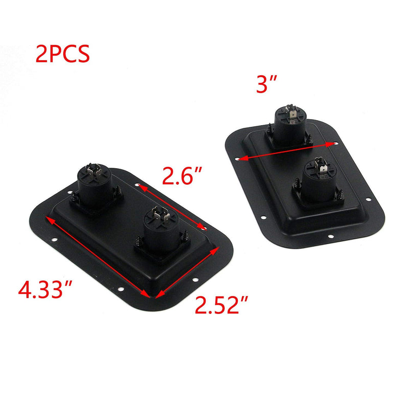 [Australia - AusPower] - T Tulead Speaker Jack Plate Audio Dual Speakon Plates Iron,5.35"x3.5",Pack of 2 with Mounting Screws 