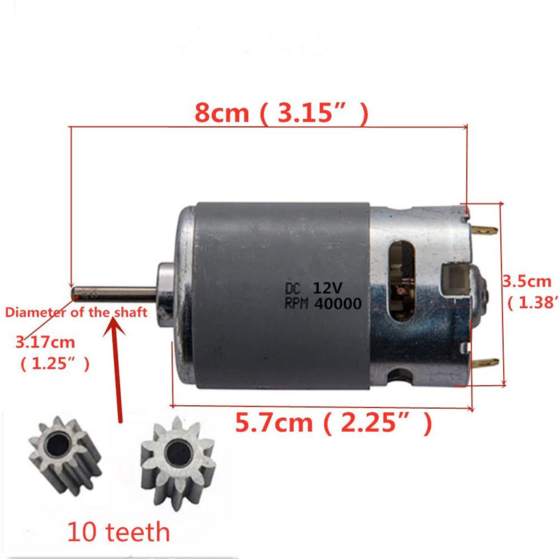 [Australia - AusPower] - JIARUIXIN 2 Pcs Universal 550 40000RPM Electric Motor RS550 12V Motor Drive Engine Accessory for RC Car Children Ride on Toys Replacement Parts 