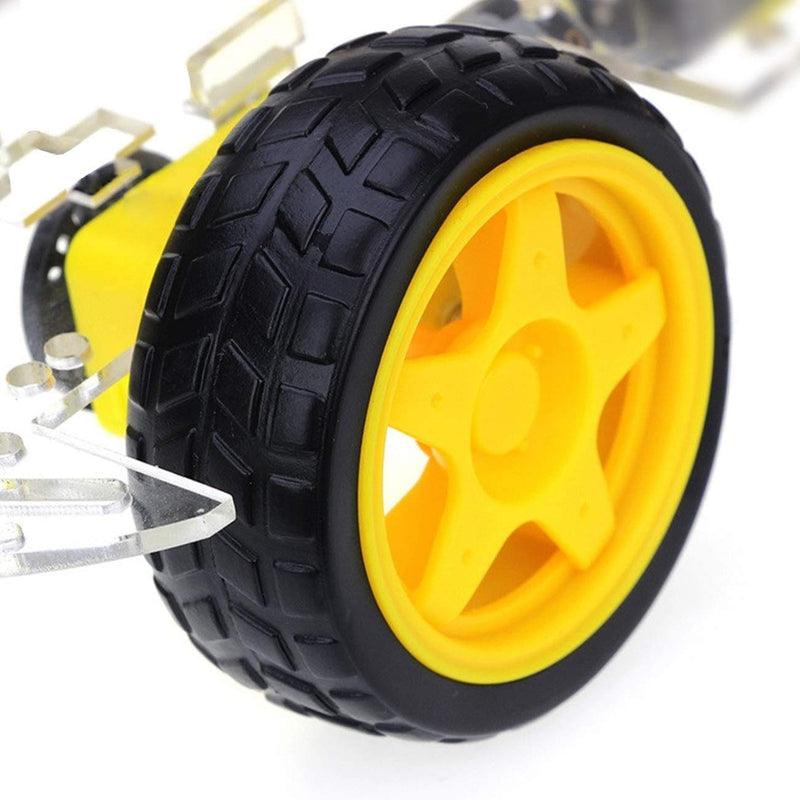 [Australia - AusPower] - YIKESHU 4WD 2 Layer Smart Robot Car Chassis Kit with Speed Encoder Battery Box for Kids Teens DIY 
