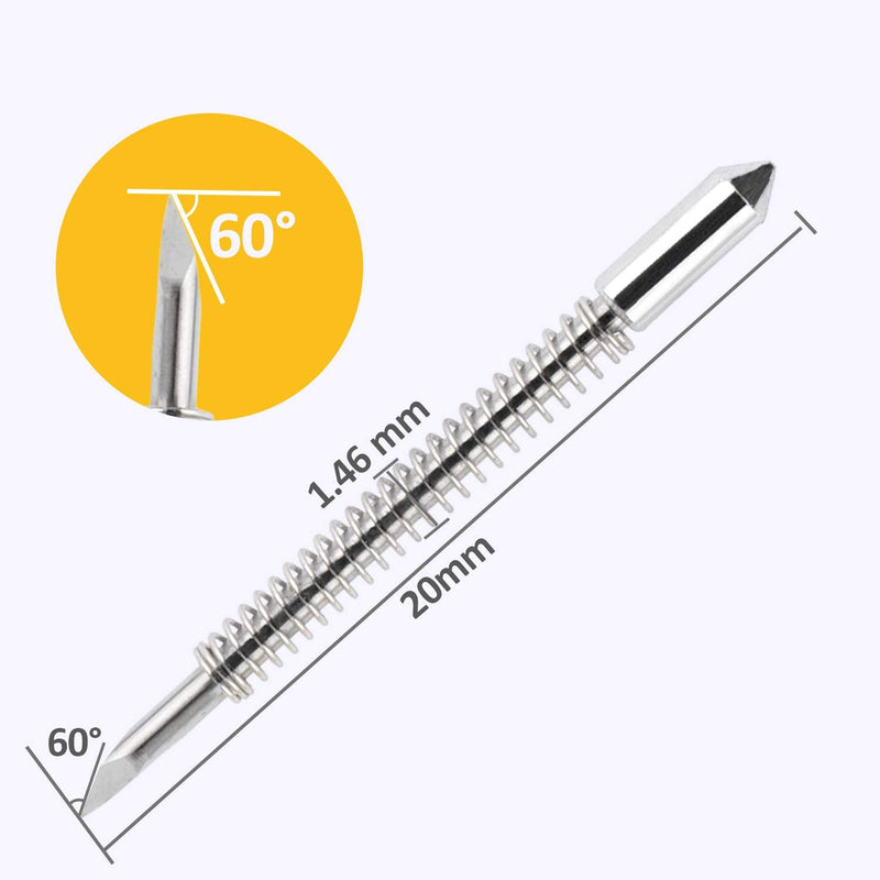 [Australia - AusPower] - HQMaster 60 Degree Vinyl Cutter Blades Lettering Blade for Graphtec Cutting Plotter, Blue Cap Pack Of 10 with Springs 60° 