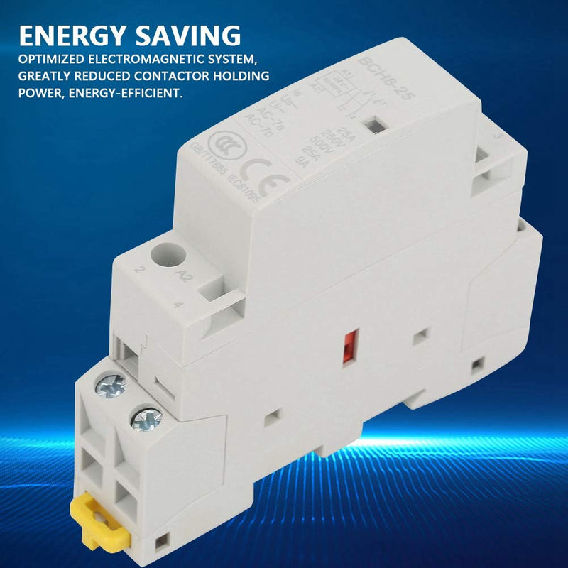 [Australia - AusPower] - DIN Mount Relay,2P 25A 24V 2NO 50/60HZ Household AC Contactor with Din Rail 