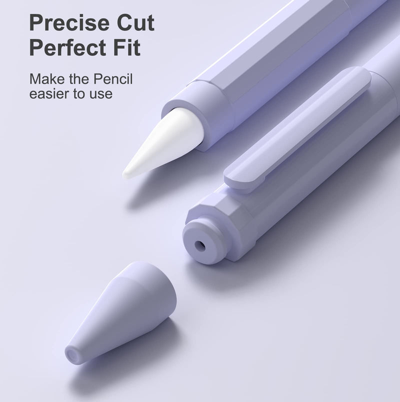[Australia - AusPower] - iLzyty Holder Case Compatible with Apple Pencil 2nd Generation, New TPE Material Pencil Cover, Anti-Slip Grip Pencil Holder Sleeve, Magnetic Charging & Double-Tapping Supported Lavender Purple 