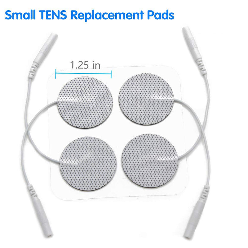 [Australia - AusPower] - TENS Unit Pads, 40PCS Round Electrodes Pads, 1.25" Reusable Carbon Electrotherapy Pads for EMS Muscle Stimulator, with 2.0 mm Pigtail Connectors 