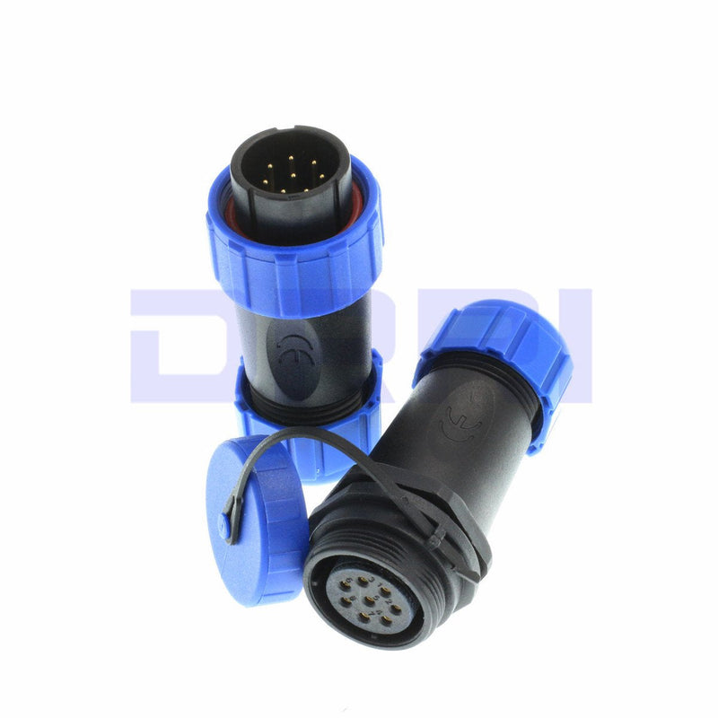 [Australia - AusPower] - DRRI SP21 8pole Pair in-line Waterproof Circular Aviation Cable Connector IP68 Solder Plug & Socket (8pole) 