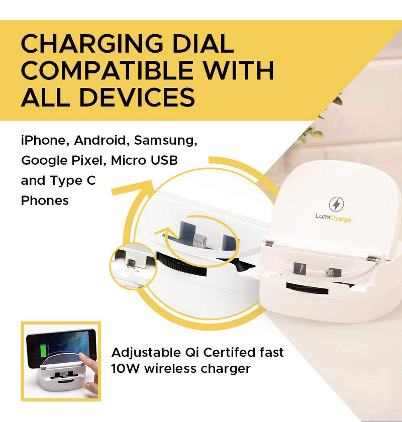 [Australia - AusPower] - LumiCharge 3 in 1 Wireless Charger Stand | Certified Fast Qi 10W Wireless Charging pad and Phone Stand | Compatible with Apple, Samsung, Android | Safely Charges 3 Phones at Once 1 Pack 