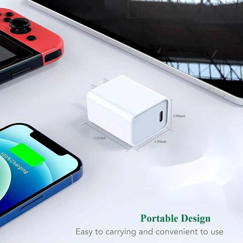 [Australia - AusPower] - iPhone Fast Charger, 2 Pack 20W USB C Wall Charger Power Adapter PD Fast Charger Block for iPhone 12/12 Mini/12 Pro/12 Pro Max, 11/11 Pro/11 Pro Max/XR/XS/X, iPad, AirPods, Galaxy S21/S20 and More 