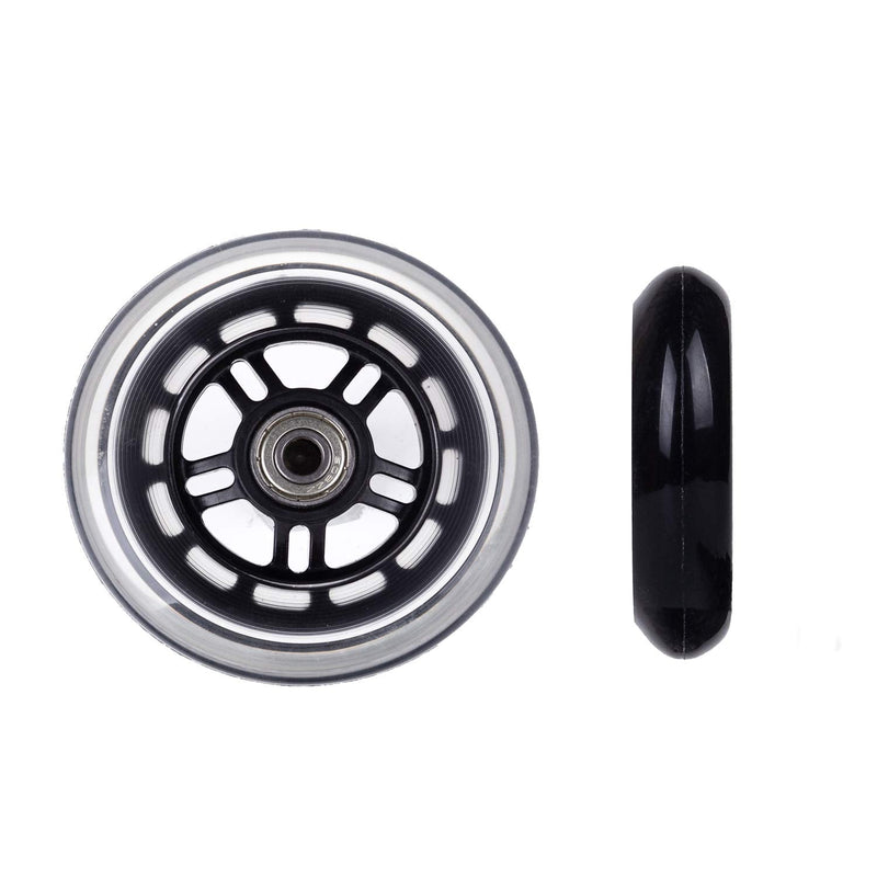 [Australia - AusPower] - Little World Scooter Wheels Pair - 2Pcs Scooter Replacement Wheels - 100mm Pro Stunt Scooter Replacement Wheels - Quality Scooter Wheels for Smooth Ride Black ABEC-7 
