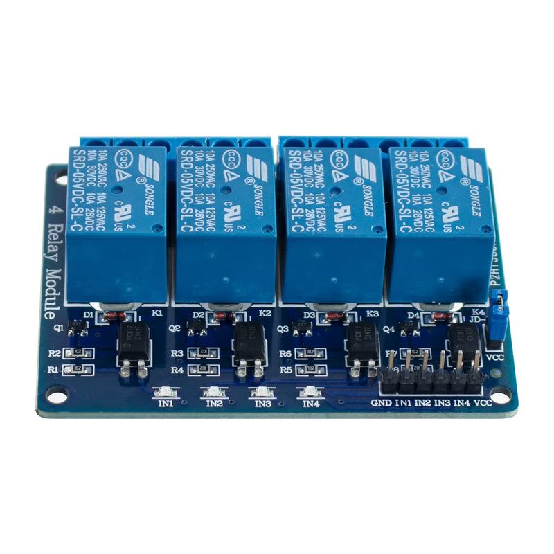 [Australia - AusPower] - Hosyond 4Pack 4 Channel DC 5V Relay Module with Optocoupler Relay Board for Arduino Raspberry Pi MEGA2560 