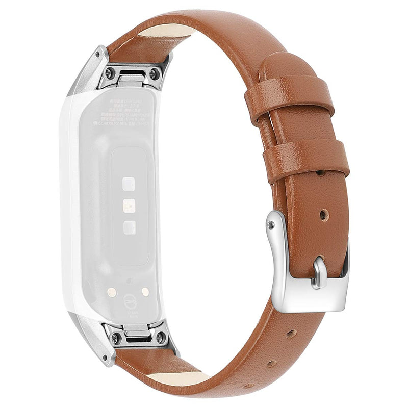 [Australia - AusPower] - Aresh Compatible with Samsung Galaxy Fit Bands,Soft Leather Strap Replacement Wristband for Samsung Galaxy Fit SM-R370 Fitness Smartwatch (Brown) Brown 