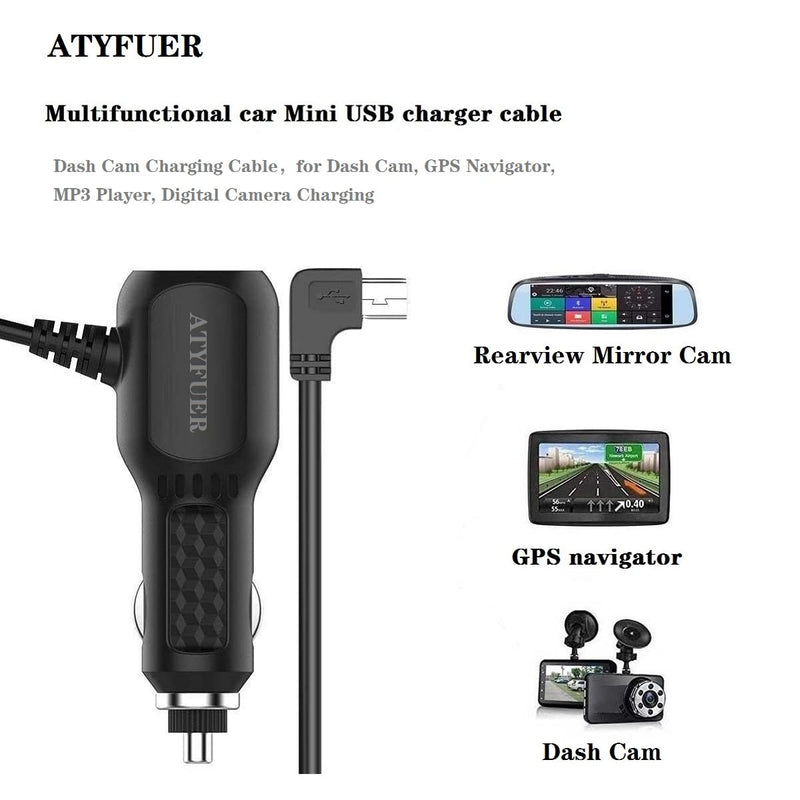 [Australia - AusPower] - Dash Cam Charger GPS Navigator Charger Cable for Mini USB Port Device Dash Cam GPS MP3/MP4 Player Canon Digital Camera PDA Charger for 12V Car and 24V Truck Car Power Adapter Cable (2USB 5V A) 2USB 5VA 
