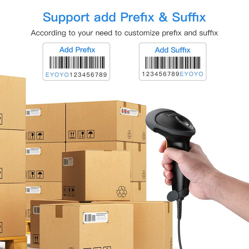 [Australia - AusPower] - Eyoyo Handheld USB 2D Barcode Scanner QR PDF417 Data Matrix 1D Bar Code Scanner Wired Barcode Reader with USB Cable for Mobile Payment, Convenience Store, Supermarket, Warehouse 