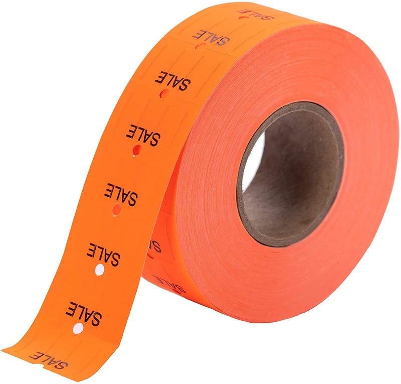 [Australia - AusPower] - "Sale" Flou. Red Perco Labels for Perco 2 Line Labeler Gun - 1 Sleeve, 6,000 Labels - 