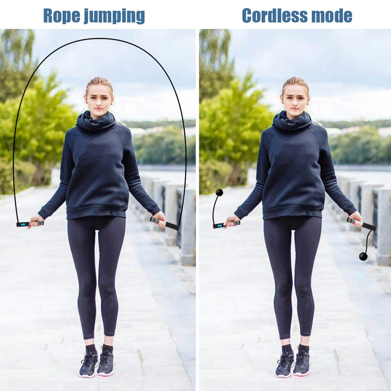 [Australia - AusPower] - Jump Rope, Digital Weighted Handle Workout Jumping Rope with Calorie Counter for Training Fitness, Adjustable Exercise Speed Skipping Rope for Men, Women, Kids, Girls 