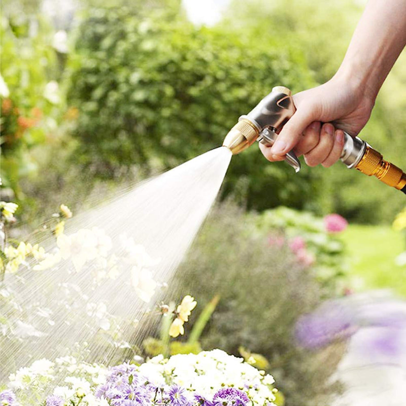 [Australia - AusPower] - FANHAO Upgrade Garden Hose Nozzle Sprayer, 100% Heavy Duty Metal Handheld Water Nozzle High Pressure in 4 Spraying Modes for Hand Watering Plants and Lawn, Car Washing, Patio and Pet 4 Spray Patterns 