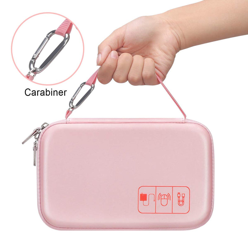 [Australia - AusPower] - Canboc Portable Travel Case for MacBook Power Adapter, Apple Magic Mouse 2, Apple Pencil, USB Flash Disk, SD Card, iPhone ipad Charger, Small Electronics Accessories Cable Organizer Tech Bag,Rose Gold Rose Gold 