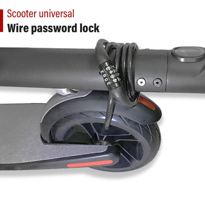 [Australia - AusPower] - Seway Scooter Lock Cable for Xiaomi Mijia M365 ES Series Segway Ninebot, Bicycle Combination Locks Coiled Chain Lock Basic Self Coiling Core Steel Wire 4 ft. Long 1/3 inch Fit for M365/ES1/ES2/ES3/ES4 