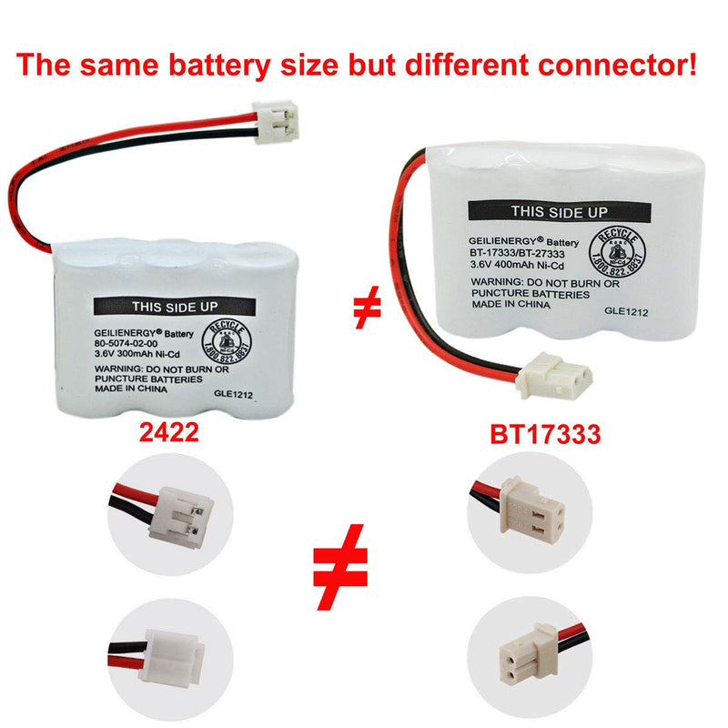 [Australia - AusPower] - Geilienergy BT-17333 BT-27333 Handset Telephone Rechargeable Battery 2/3AA 3.6V NI-CD Cordless Phone Battery Compatible with Vtech BT17333 BT27333 BT-17233 BT17233 BT-163345 CS5121 (Pack of 1) 1PCS BT17333 Battery 