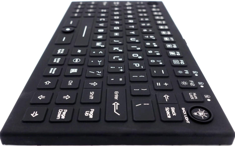 [Australia - AusPower] - DSI Compact LED Backlit Keyboard with Integrated Mouse Button IP68 Waterproof Silicone IKB850BL 