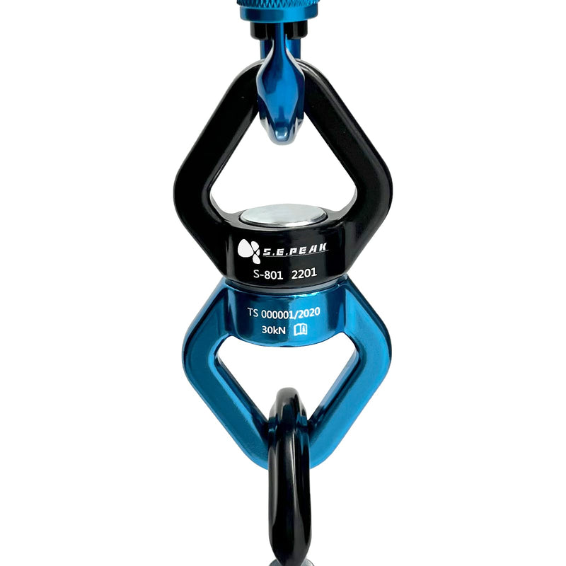 [Australia - AusPower] - S.E.PEAK Swing Swivel, Swivel Hook 30 kN & 360° Rotational Device Safest Hanging Accessory for Swing, Aerial Dance, Swing Spinner Hanger, Rock Climbing, Hanging Hammocks, Carabiner, Web Tree Swing Medium-30KN Black 