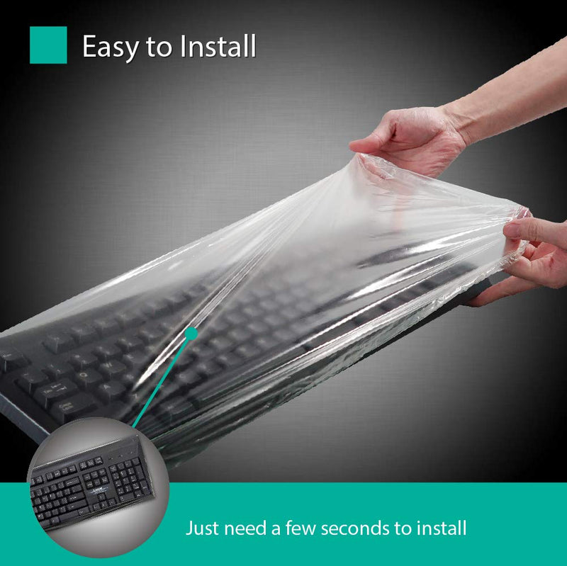 [Australia - AusPower] - Green Onions Supply[3 Pack] Universal Fully Covered Flat Style 0.025mm Wipeable Superb Tactile Feeling Waterproof Anti-Dust Keyboard Cap Cover for Desktop Keyboard with Numeric Hospital/Dentist Use 