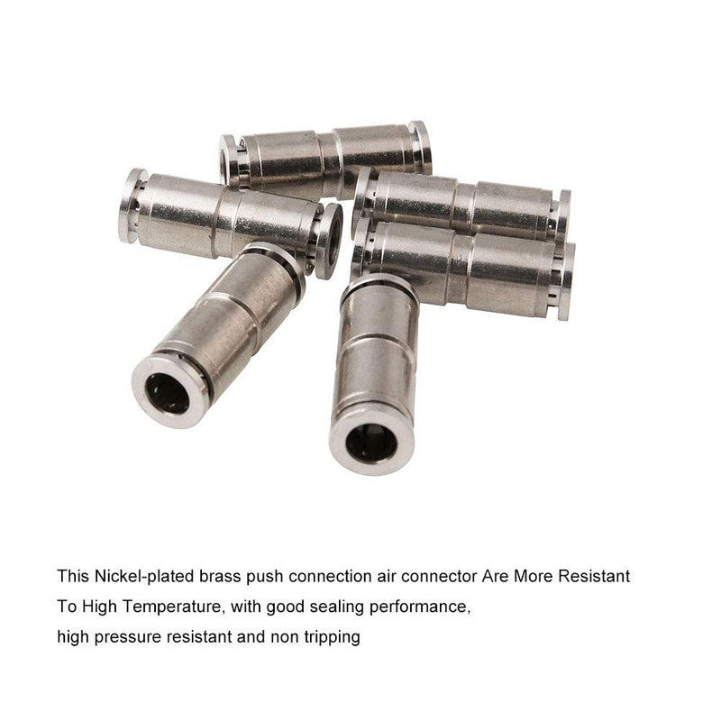 [Australia - AusPower] - CNQLIS Brass Push to Connect air Fittings Metric 8MM OD Straight Union Connecting Air Fitting Quick Connector Lock Pneumatic Fittings Tube Connectors Ideal for Trachea Automation Equipment Pack of 6 