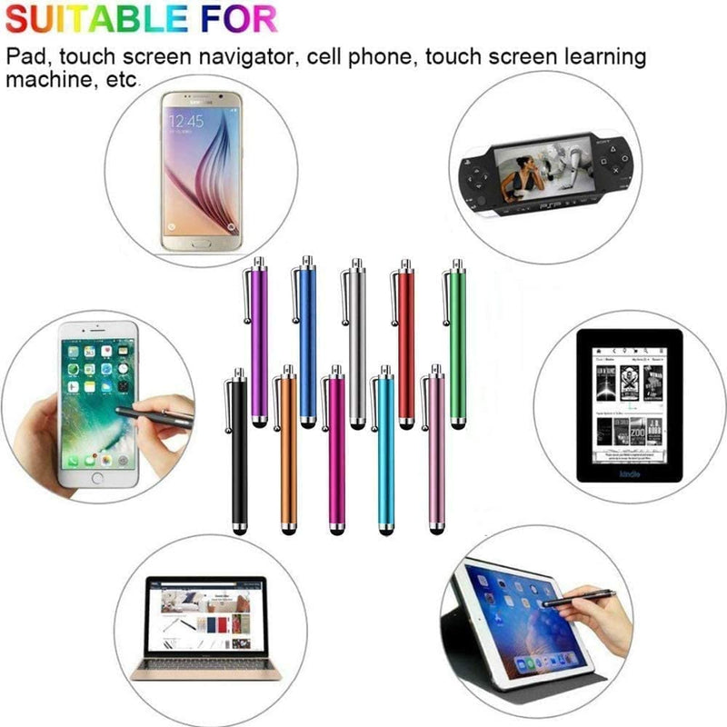 [Australia - AusPower] - Stylus Pen [10 Pack] Universal Capacitive Touch Screen Pens for Tablets, iPad Mini, iPad Pro, iPad Air, Smartphones, Samsung Galaxy - Multiple Colors 