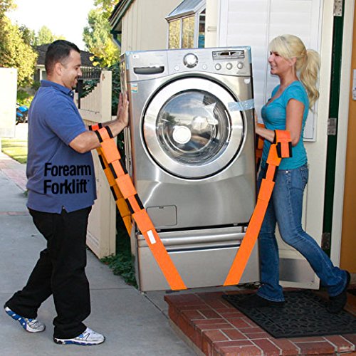 [Australia - AusPower] - Forearm Forklift 2-Person Lifting and Moving Straps; Lift, Move and Carry Furniture, Appliances, Mattresses or Any Item up to 800 lbs. Safely and Easily Like a Pro, Orange 1-Pack 
