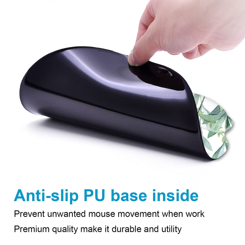 [Australia - AusPower] - Ergonomic Mouse Pad with Wrist Support Gel [30% Larger], iDonzon Cute Soft Wrist Rest Pad with Non-Slip Rubber Base, Easy Typing & Pain Relief - Green Plants 
