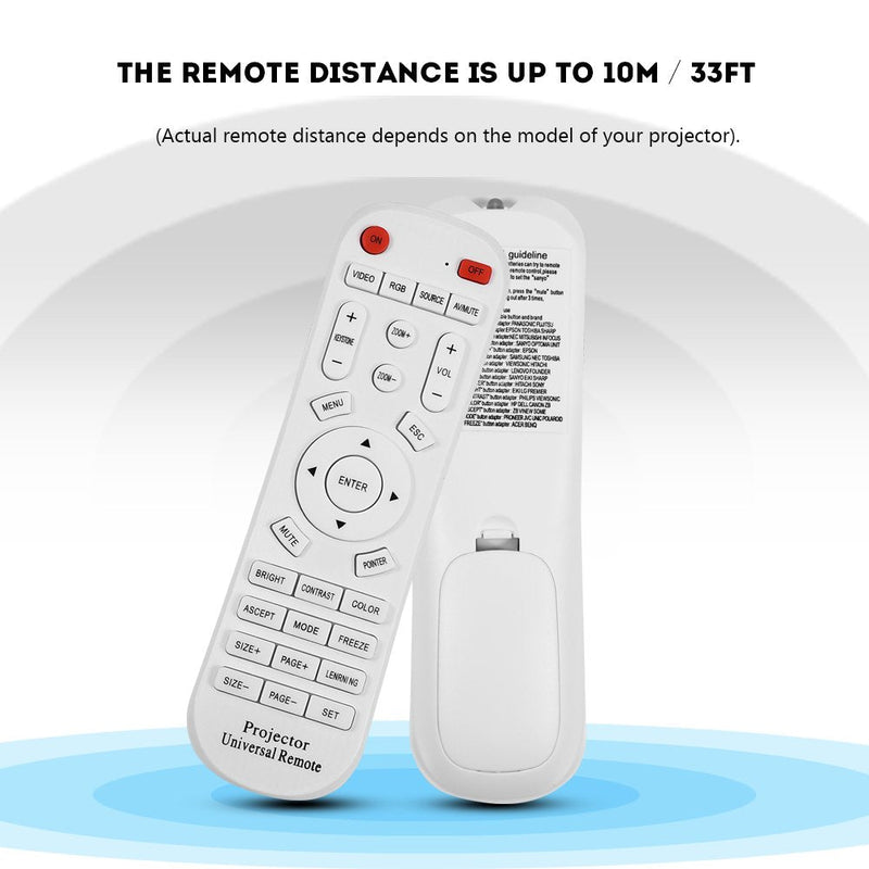 [Australia - AusPower] - Sanpyl Universal Projector Remote Control, Remote Controller Adapter for Projector, White 