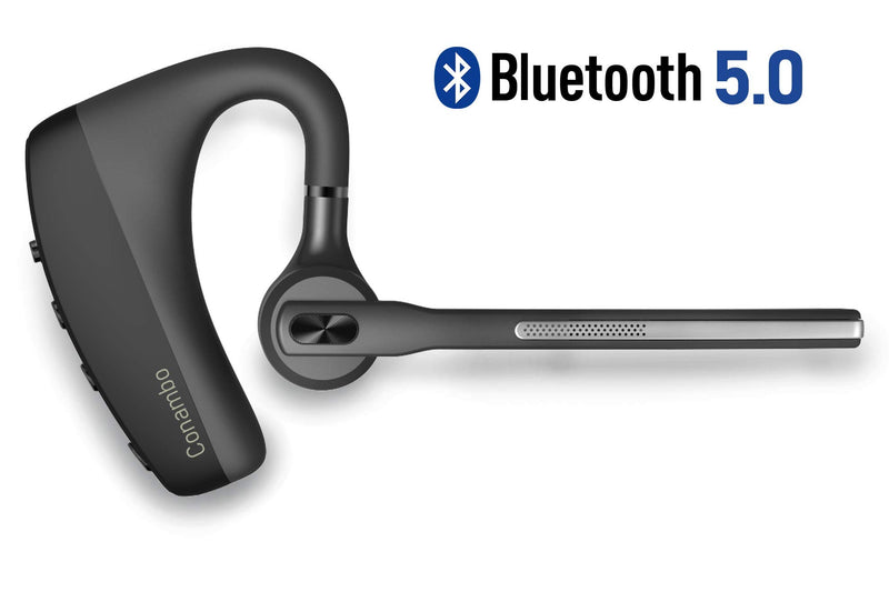 [Australia - AusPower] - Conambo Bluetooth Headset 5.0, aptX HD 16 Hrs Talktime Bluetooth Earpiece, Noise Cancelling Mute Key Wireless Earphones for Cell Phones Business Trucker Office 