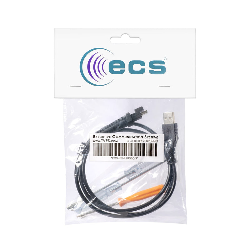 [Australia - AusPower] - ECS Replacement Cable for Dictaphone Nuance PowerMic III (3 feet), Approved Computer Microphone Cable, Wired USB Dictation Equipment Device Wire 
