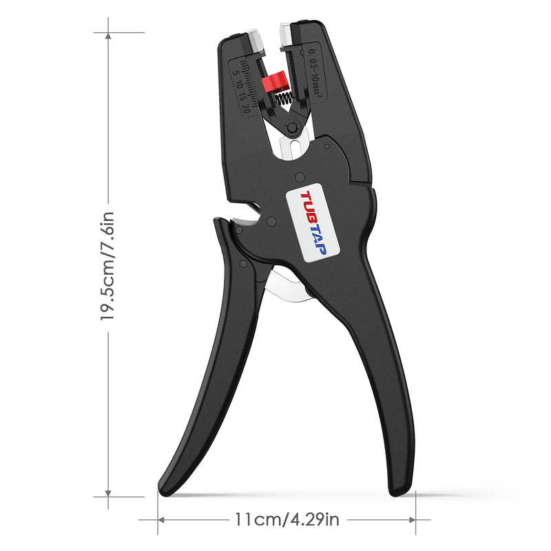 [Australia - AusPower] - TUBTAP Wire Stripper, Work for Single-conductor 7 to 32 AWG Stranded or Solid Wire, Automatic Stripping Length Range 0.25-0.75inch, Working On Many Wire Types TUB002 