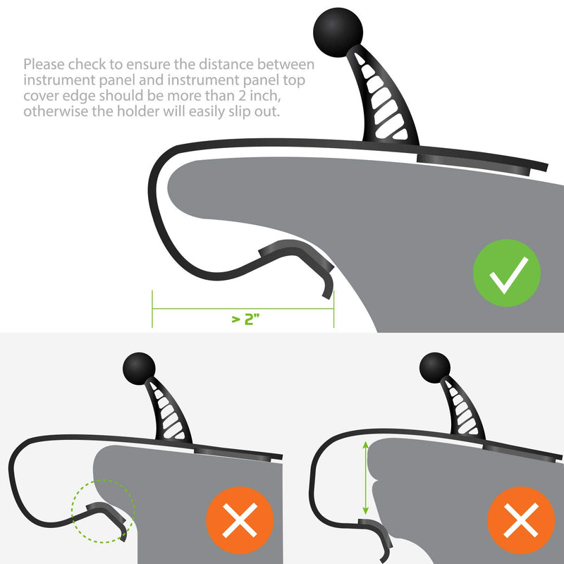 [Australia - AusPower] - Cellet Cell Phone Holder Adjustable Car Dashboard Smartphone Clip In Mount Compatible for iPhone 13 Pro 12 Pro Max Mini SE Galaxy S21 Ultra 5G S20 S10 Note 20 10 9 Google Pixel 5 4a 3 LG Motorola DASHBOARD PHONE CRADLE 