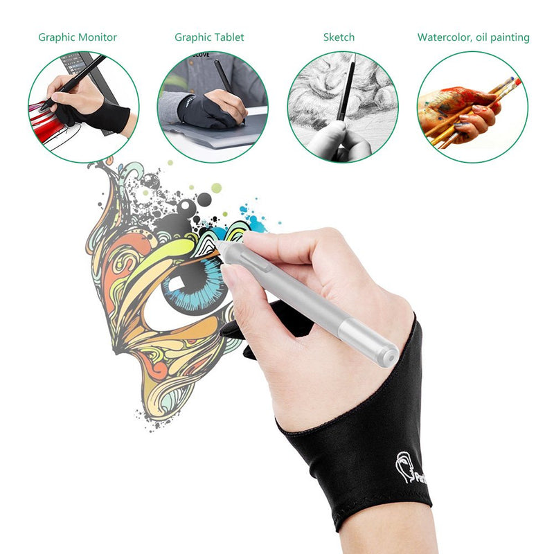 [Australia - AusPower] - Parblo PR-01 Two-Finger Glove for Graphics Drawing Tablet Light Box Tracing Light Pad 1 Pack 