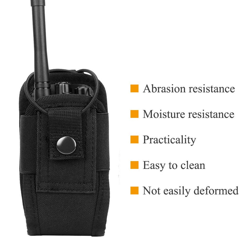 [Australia - AusPower] - abcGoodefg Molle Radio Holder Walkie Talkie Pouch Case for Duty Belt Radio Holster Tactical Hunting Intercom Bag (1 Pack, Black) 