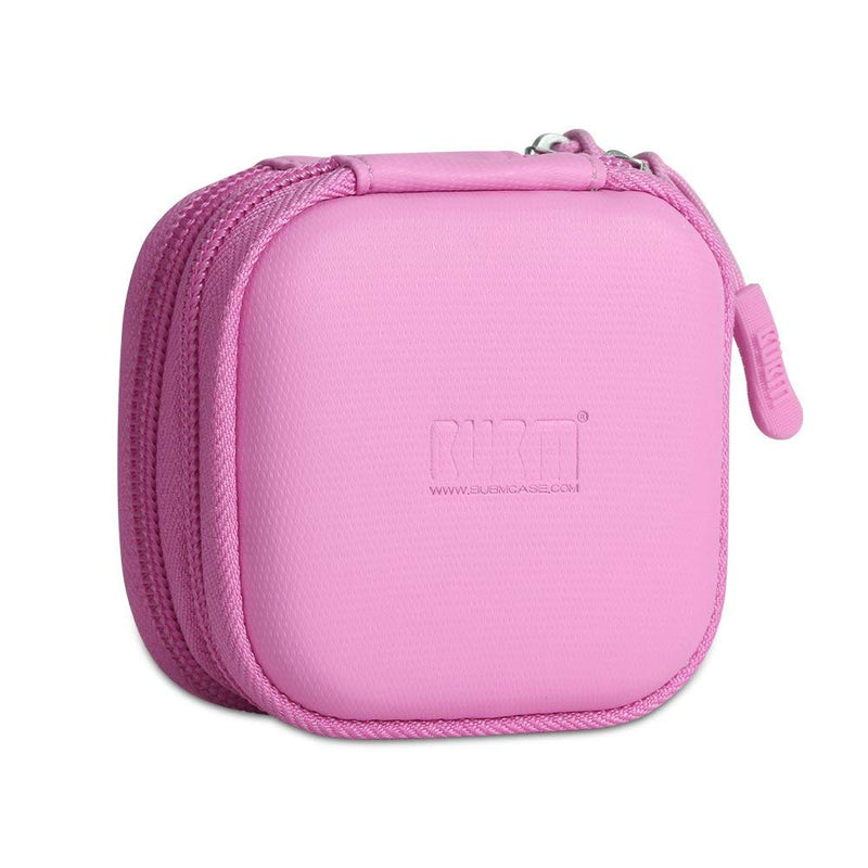 [Australia - AusPower] - BUBM USB Flash Drive Case, Portable Waterproof Electronic Accessories Bag for USB Flash Drives, SD Cards,Earphone and Other Small Accessories 3.35 * 3.35 * 1.77 inch (Pink) 