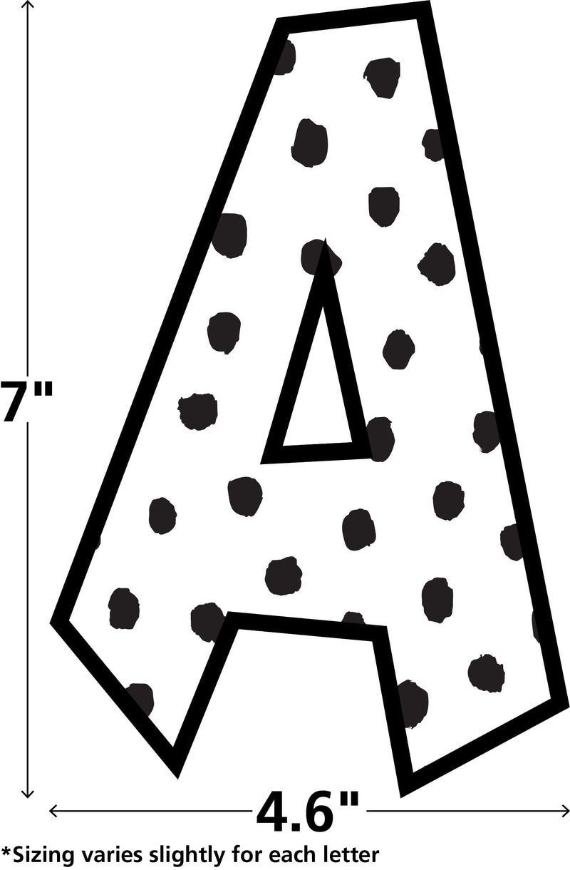 [Australia - AusPower] - Black Painted Dots on White 7" Fun Font Letters 
