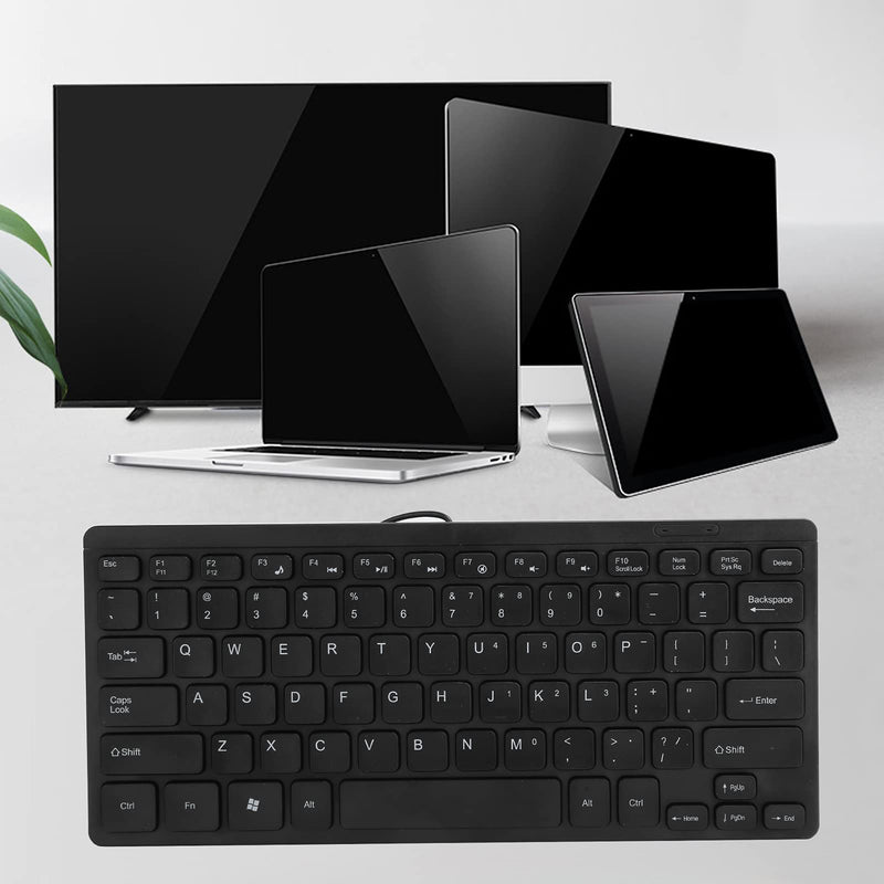 [Australia - AusPower] - K1000 Wired USB Mini Keyboard, Waterproof Portable Keyboard Wired, Save Space, Plug and Play Compact Small Keyboard for Win PC 