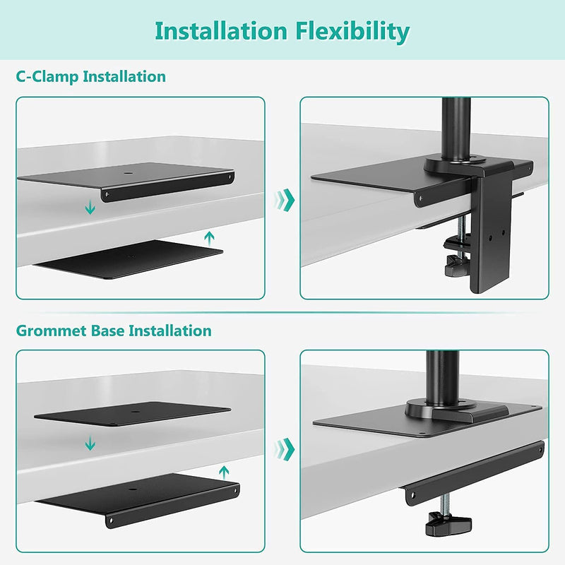 [Australia - AusPower] - WALI Bundle – 2 Items: Steel Reinforcement Bracket and Dual LCD Monitor Fully Adjustable Desk Mount Stand 