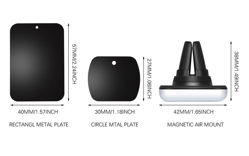 [Australia - AusPower] - Car Mount, Nekteck Universal Air Vent Magnetic Car Mount Holder for iPhone X/8/7 6S/ 6 6 Plus, SE, Galaxy S9/S8 S6/S7 Note 9 8 5, LG G7 G6, Pixel 3/2 XL Nexus 6P 5X More Square 