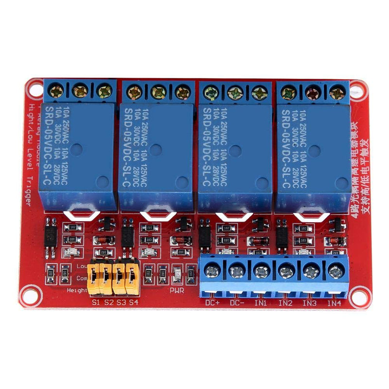 [Australia - AusPower] - 4 Channel Relay Module Board with Optocoupler High & Low Trigger Module 5V/12V/24V Optional(5V) 